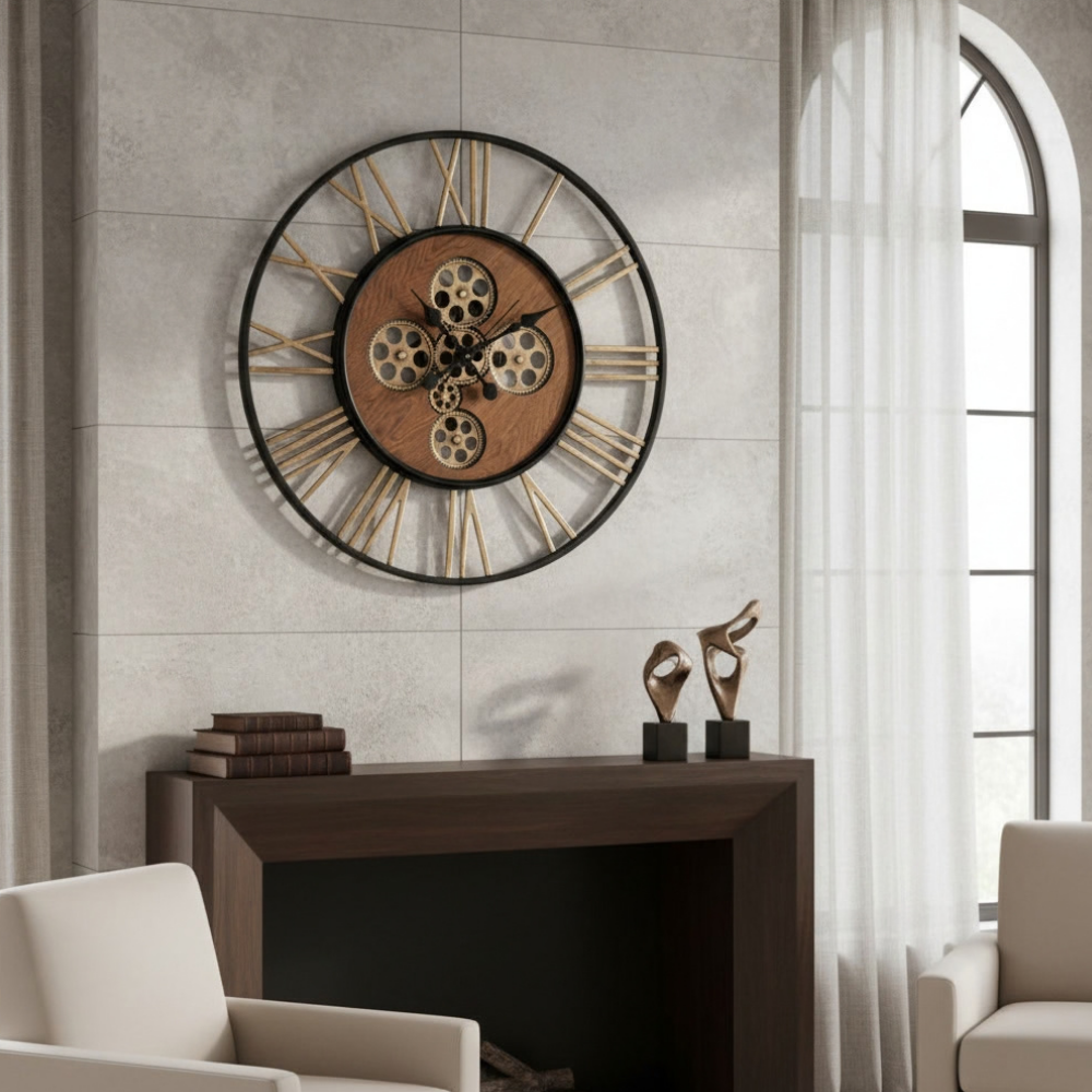 The Golden Gear Wall Clock