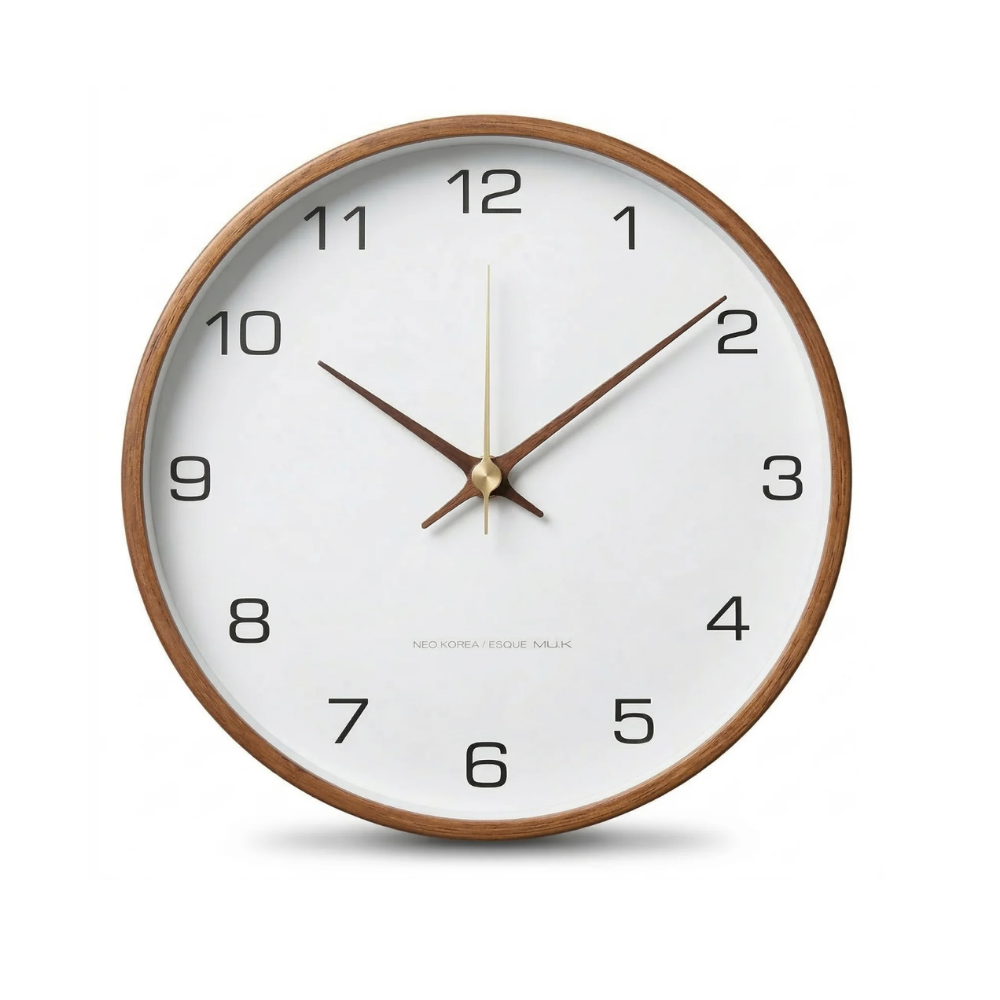 Walnut Minimalist Wall Clock