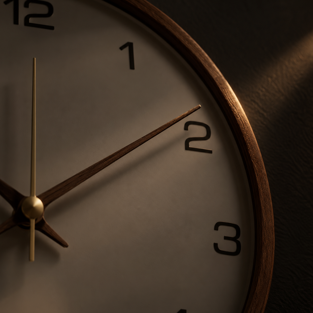 Walnut Minimalist Wall Clock