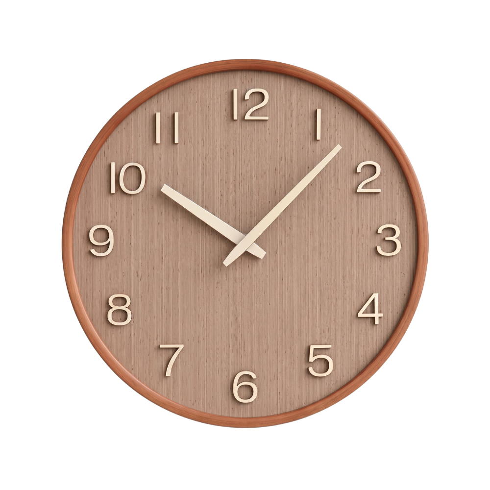 Natural Wood Minimalist Wall Clock