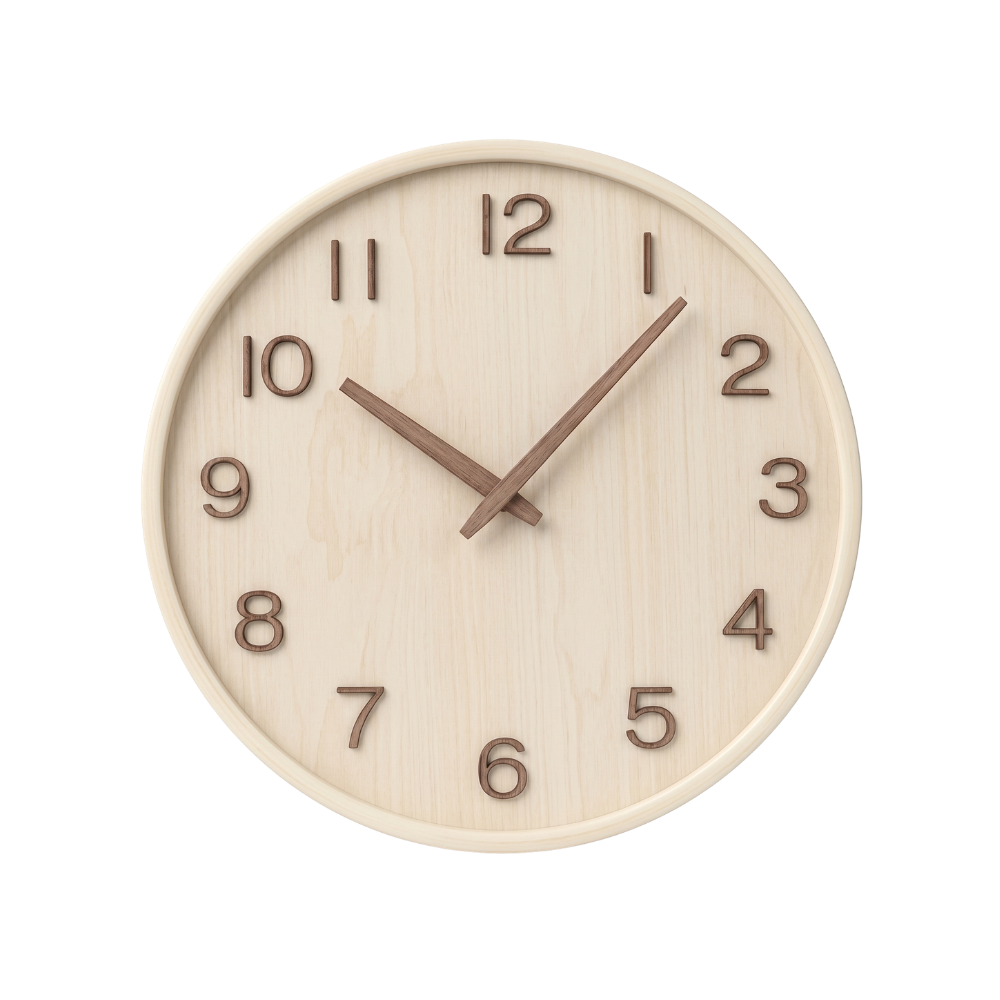 Natural Wood Minimalist Wall Clock