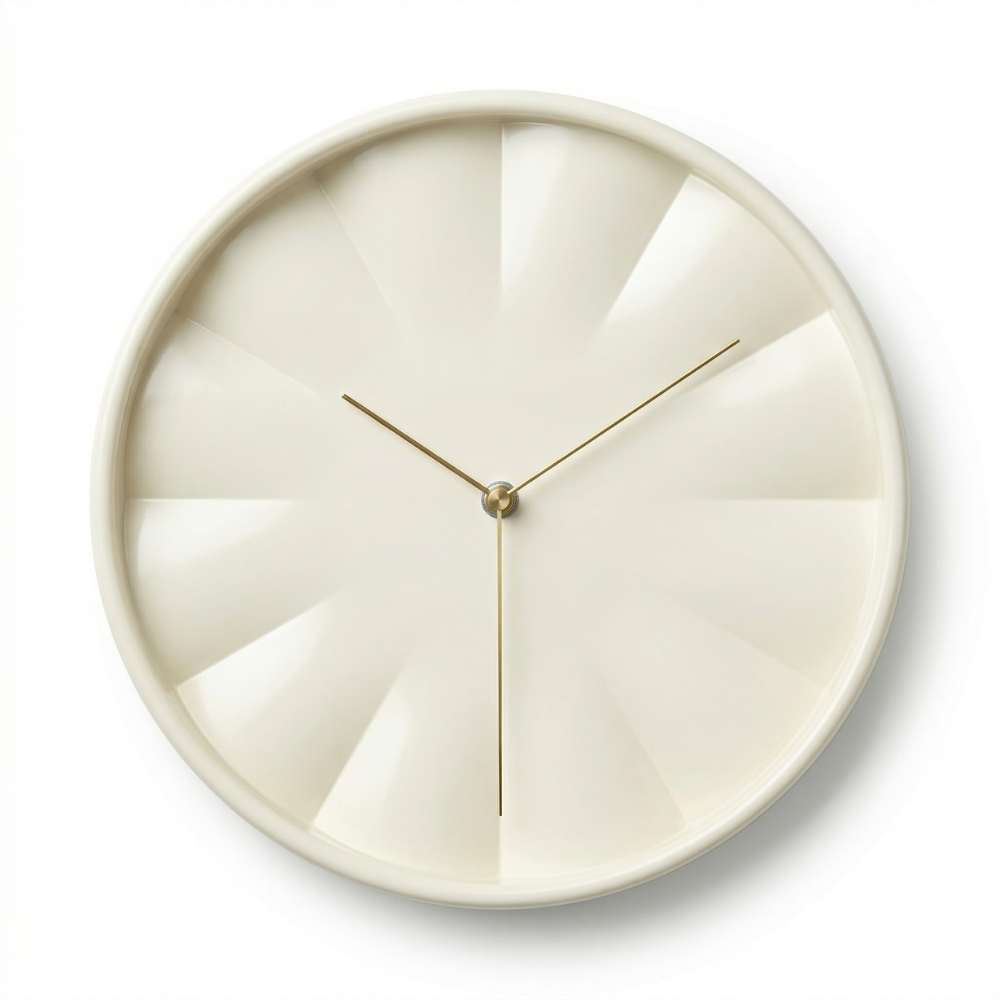 Ivory Minimalist Wall Clock
