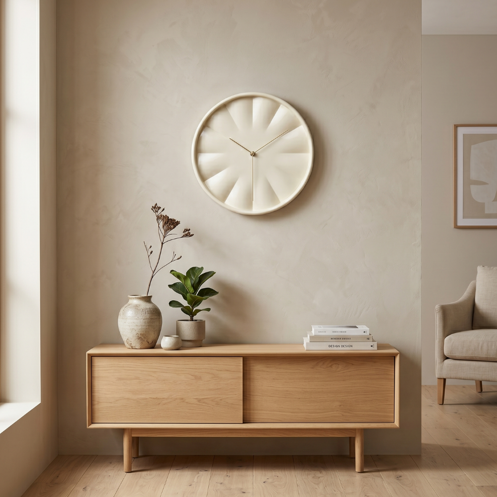 Ivory Minimalist Wall Clock