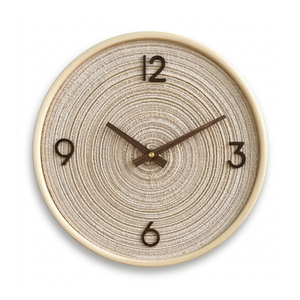 Rustic Woodgrain Wall Clock