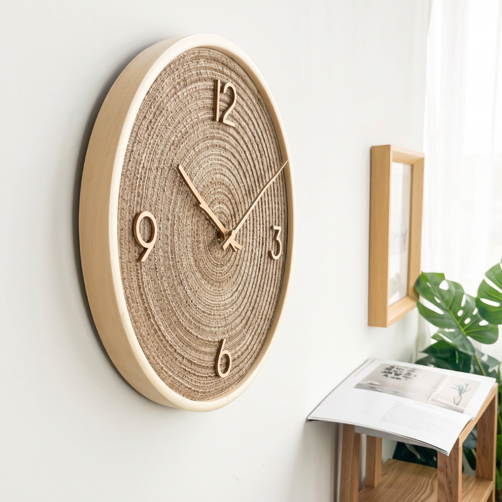 Rustic Woodgrain Wall Clock