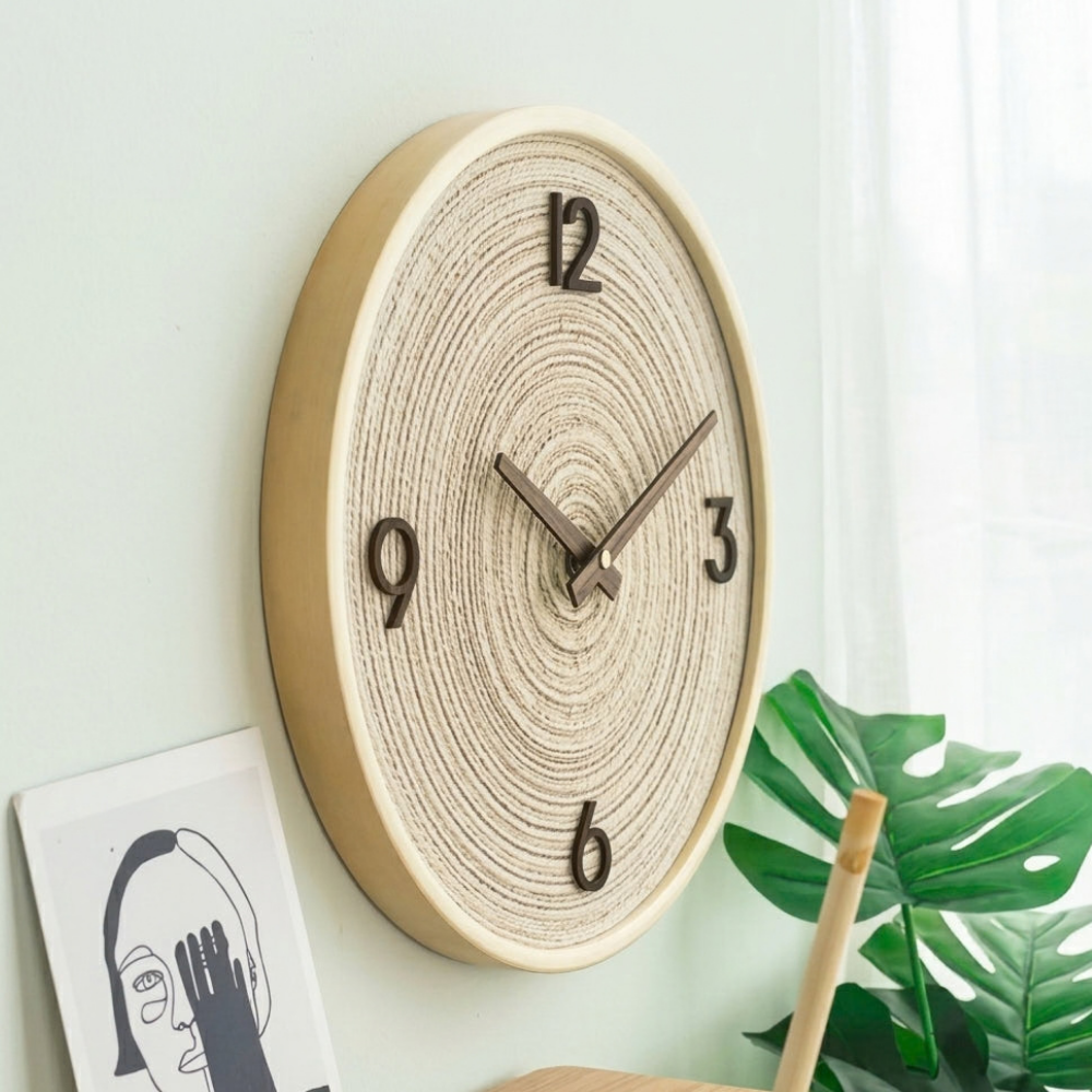Rustic Woodgrain Wall Clock