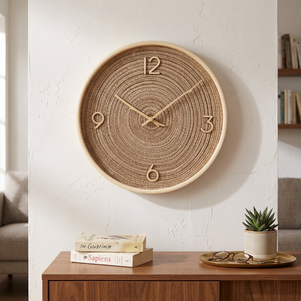 Rustic Woodgrain Wall Clock