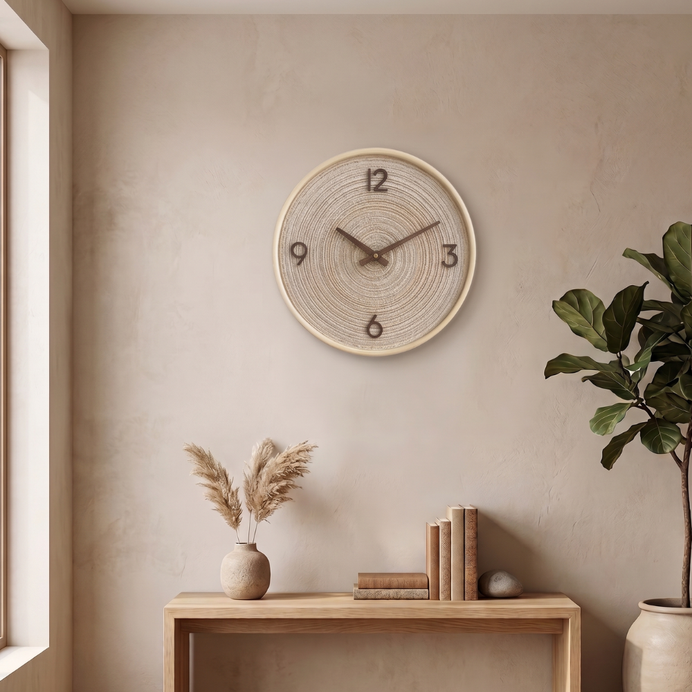 Rustic Woodgrain Wall Clock