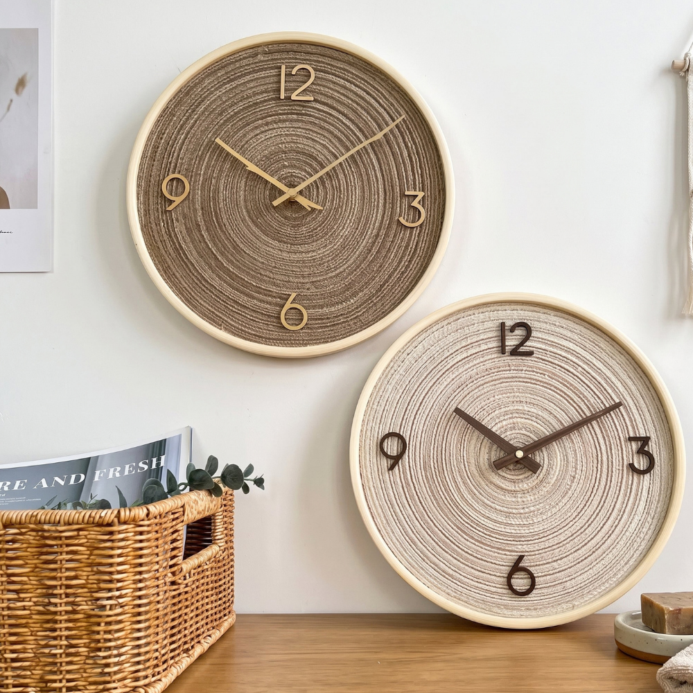 Rustic Woodgrain Wall Clock