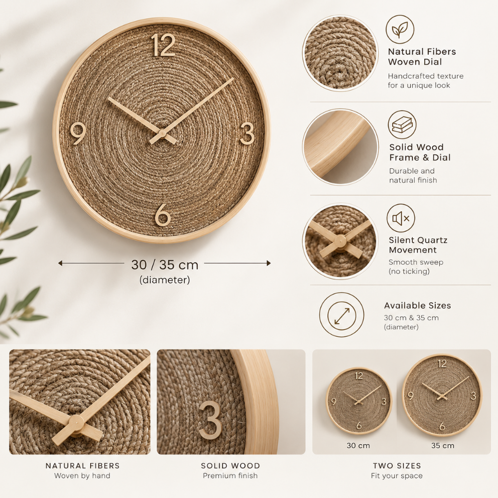 Rustic Woodgrain Wall Clock