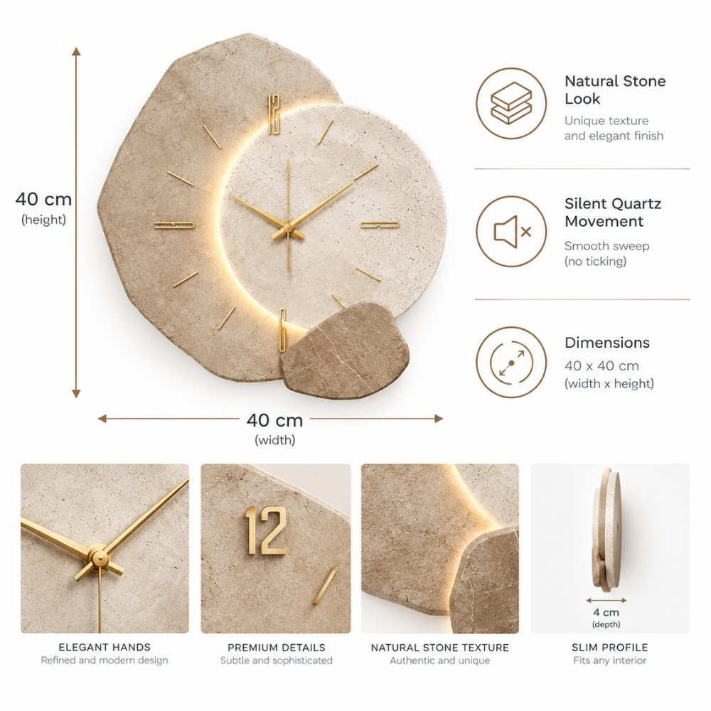 Lunar Glow LED Wall Clock