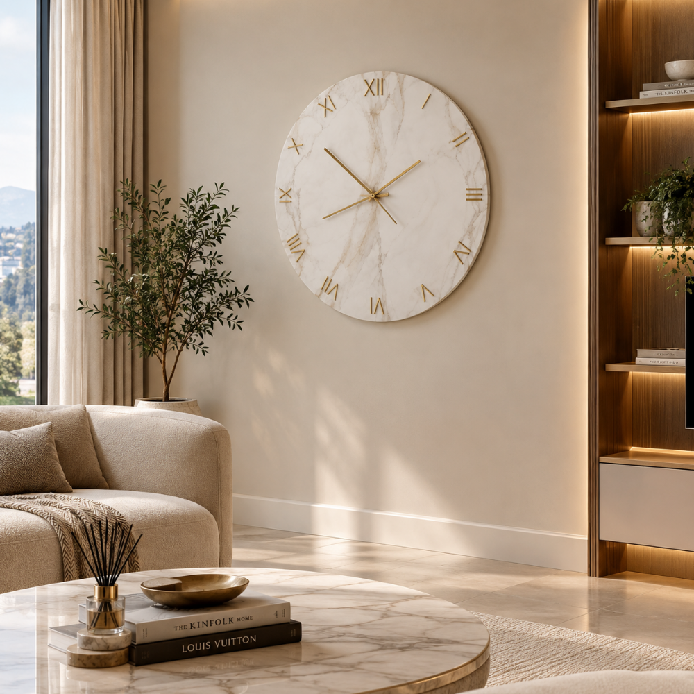 Marble Elegance Wall Clock