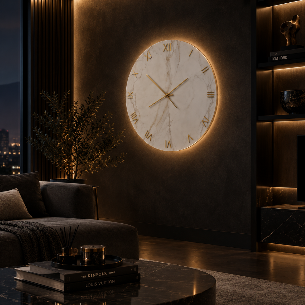 Marble Elegance Wall Clock