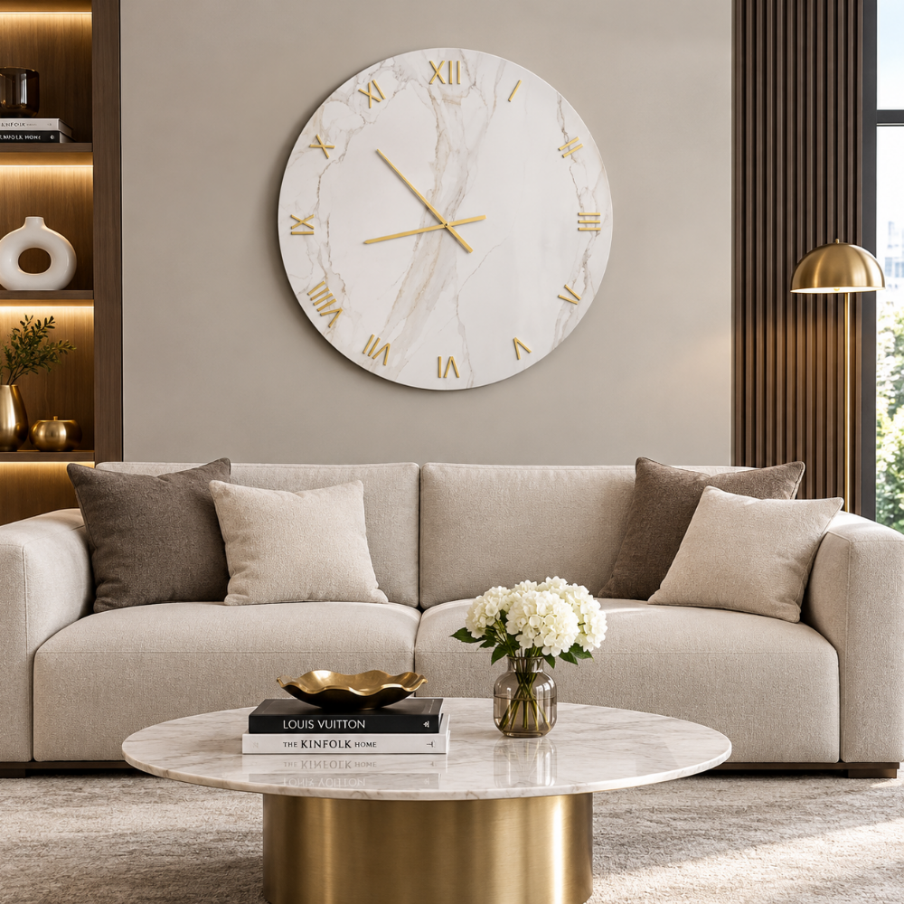 Marble Elegance Wall Clock