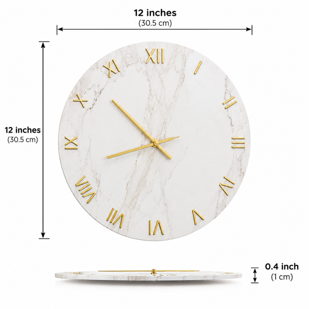 Marble Elegance Wall Clock