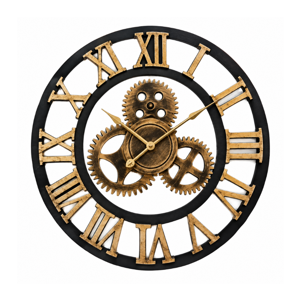 Vintage Industrial Gear Wall Clock
