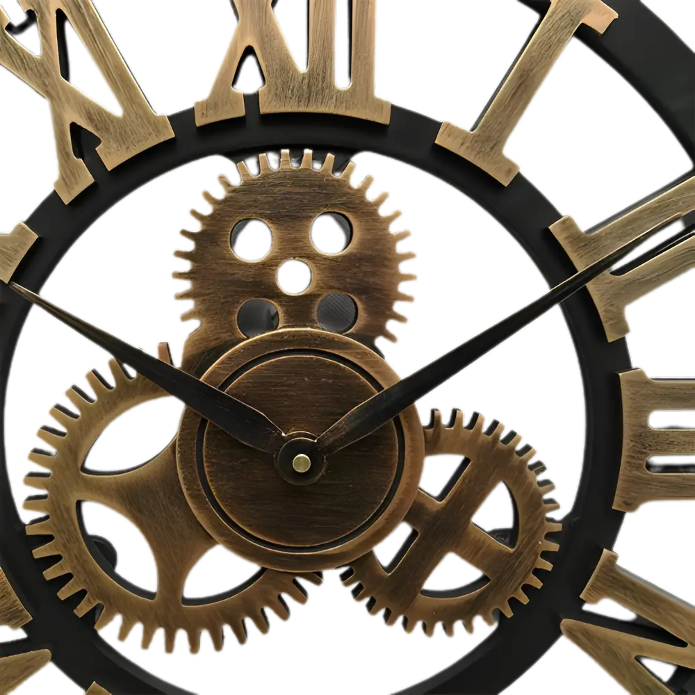 Vintage Industrial Gear Wall Clock