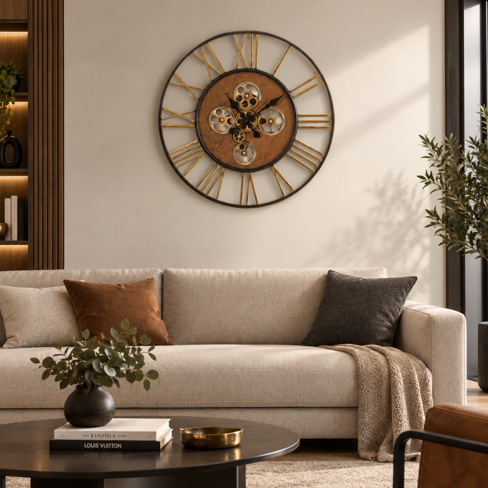 The Golden Gear Wall Clock